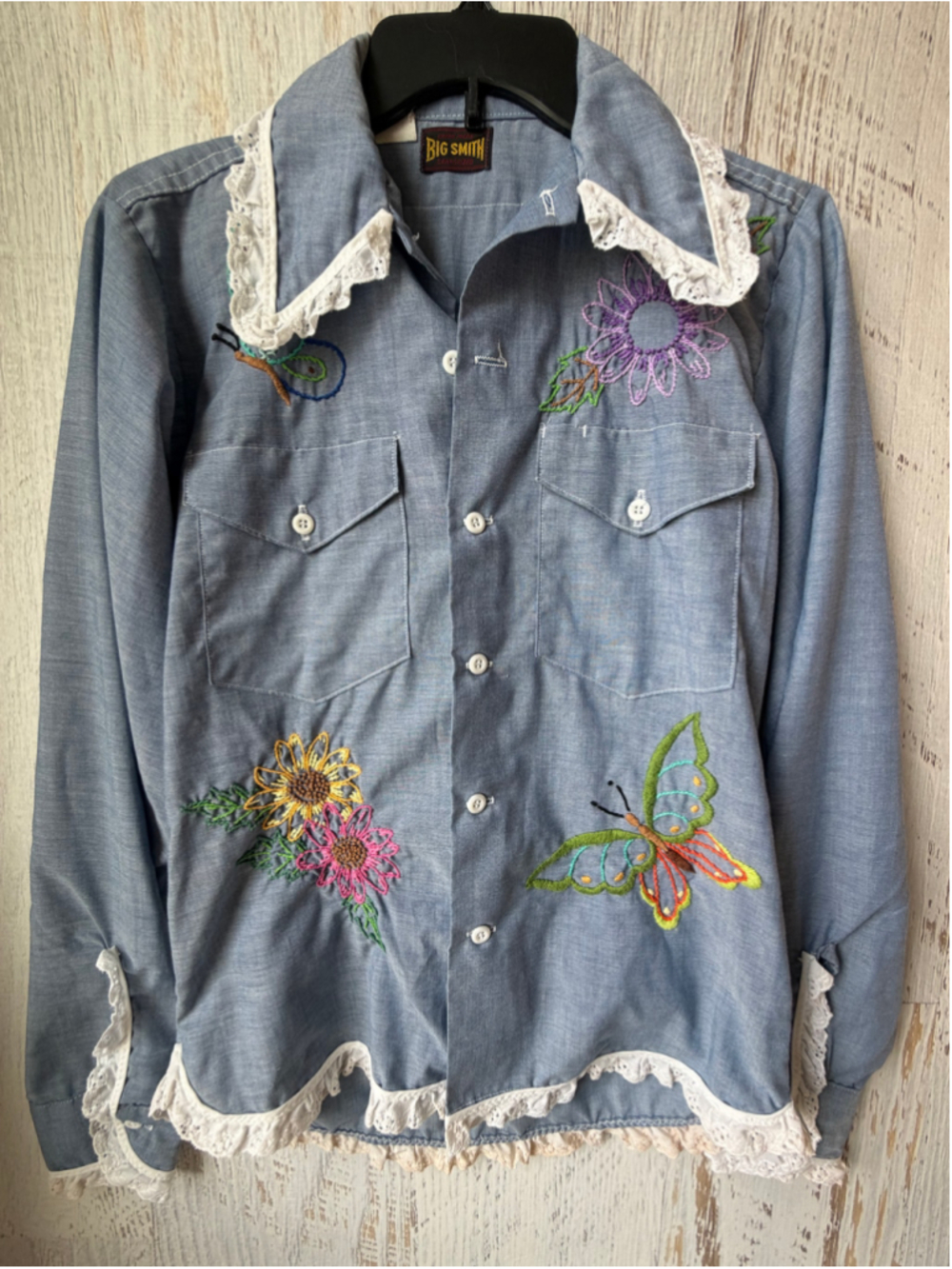 Women's Big Smith Union Made Embroidered Button Down Shirt
